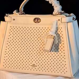 NWT COACH STUDDED CHALK GRAMERCY